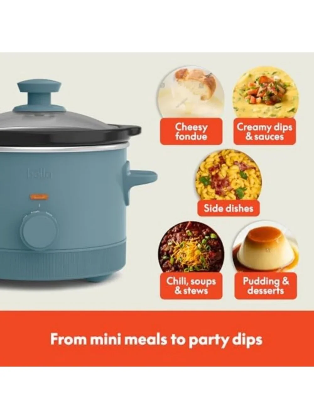 Non-Toxic 1.5qt Manual Slow Cooker with 3 Heat Settings - Perfect for Easy Meals